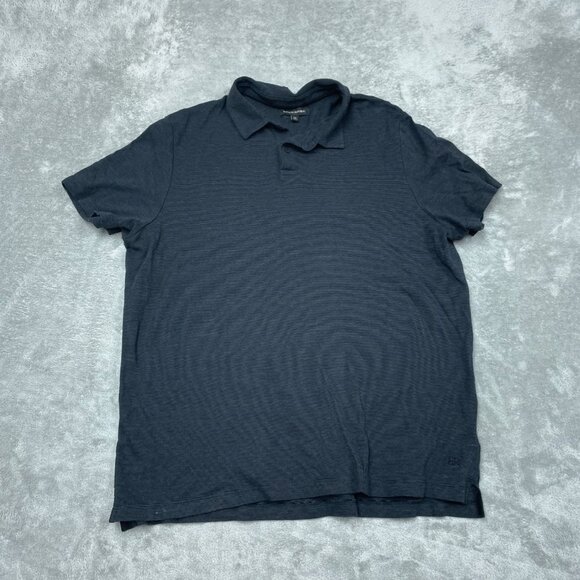 Banana Republic XXL Mens Navy Polo Shirt 100% Cotton Striped Short Sleeve a0518 - Picture 1 of 7